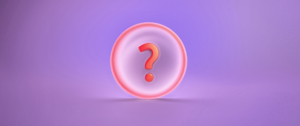 A red question mark in a bubble representing questions about enterprises.
