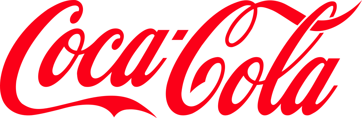 The Coca-Cola logo is written out in red, script-like font.