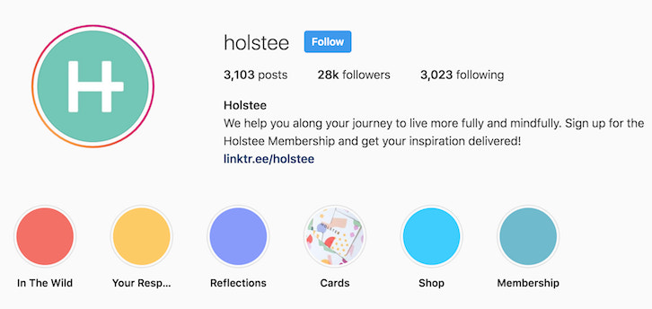 holstee instagram bio - how to get 2m followers on instagram