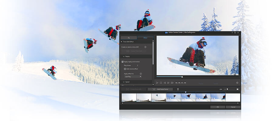 screenshot of ActionDirector video editing app