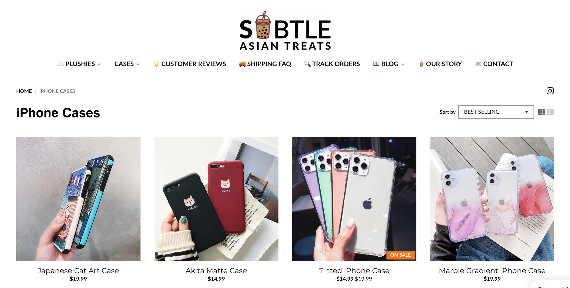 Screenshot of Subtle Asian Treats homepage.