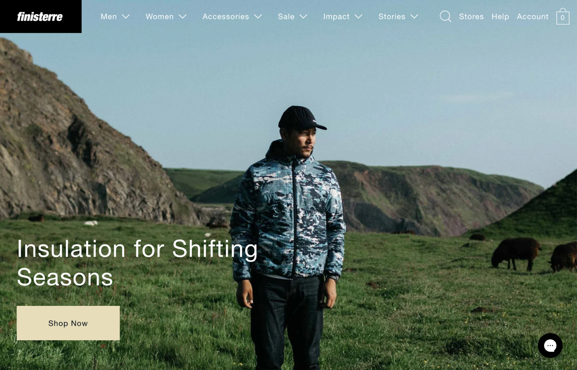 Homepage for B Corp brand Finisterre