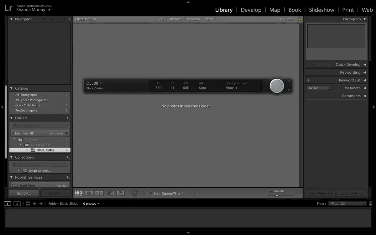 The camera strip in Lightroom when you tether your camera to your computer. 