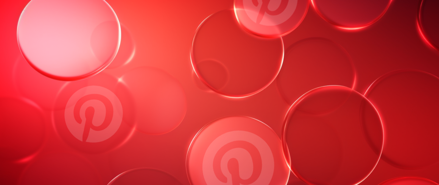 red circles against a red background with the Pinterest logo on them: pinterest affiliate marketing