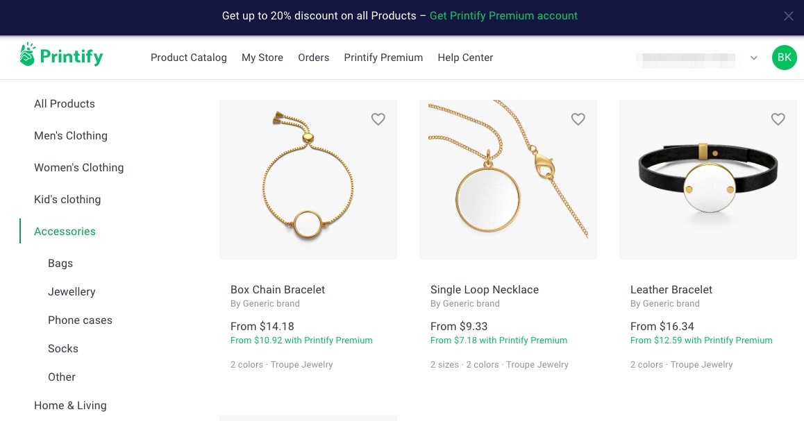 printify print on demand service for t-shirts, jewelry, and more