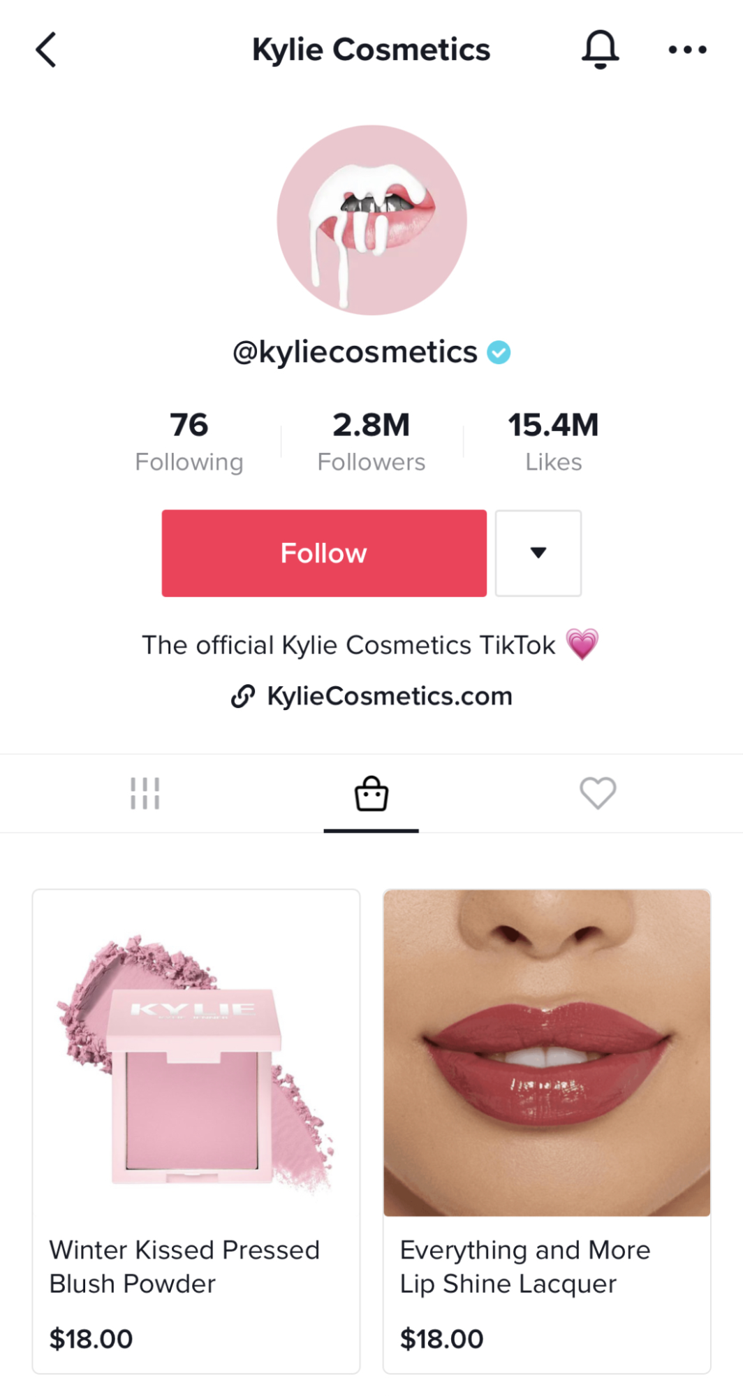 kylie-cosmetics-tiktok-store-screenshot