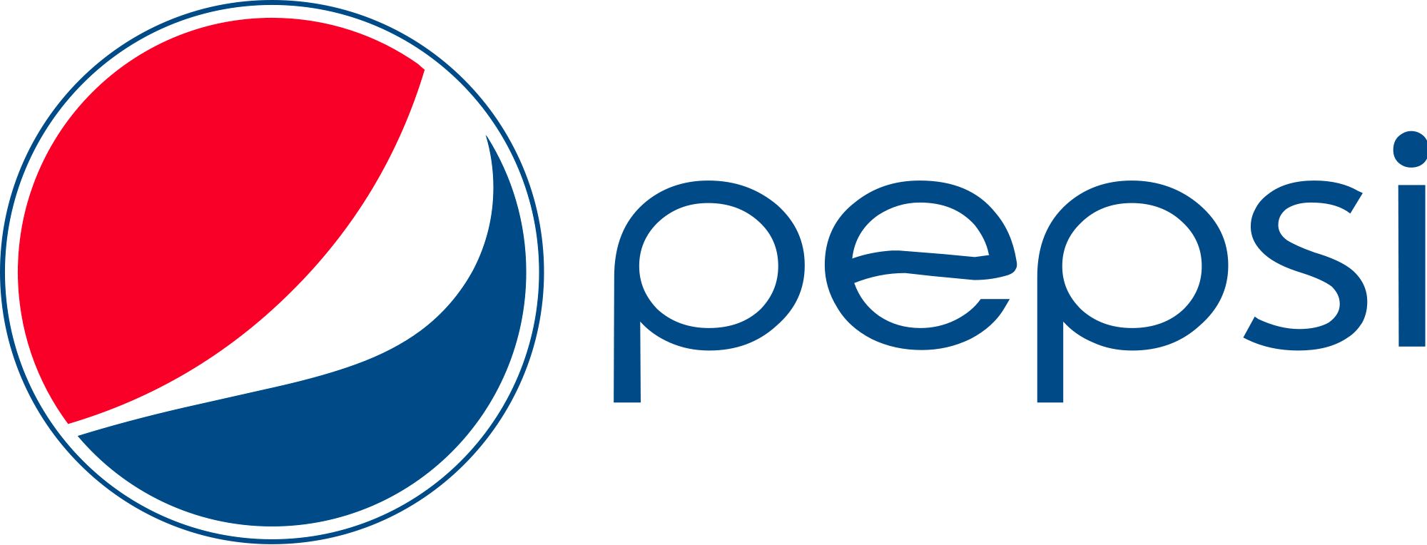 The Pepsi logo includes the brand name and a circle colored with red, white, and blue