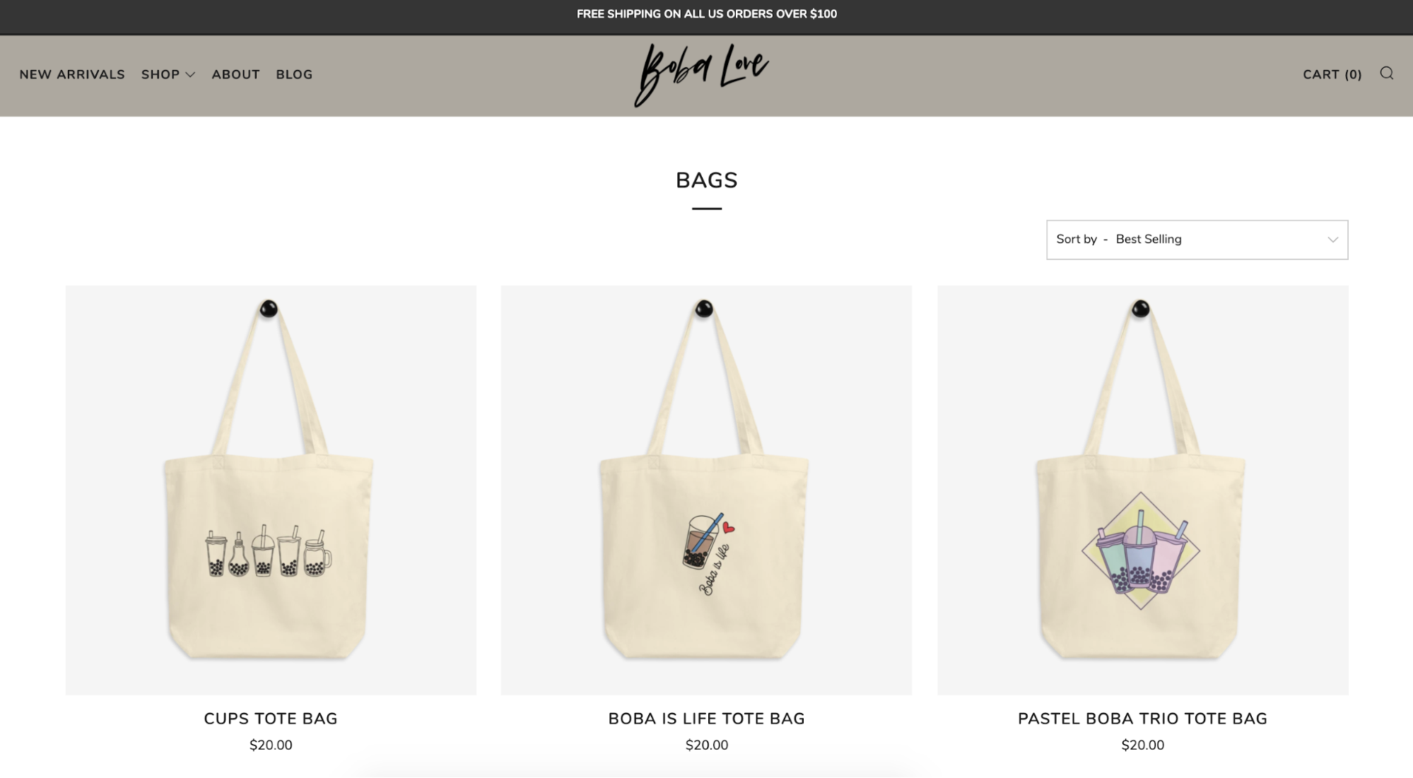 Printed tote bags