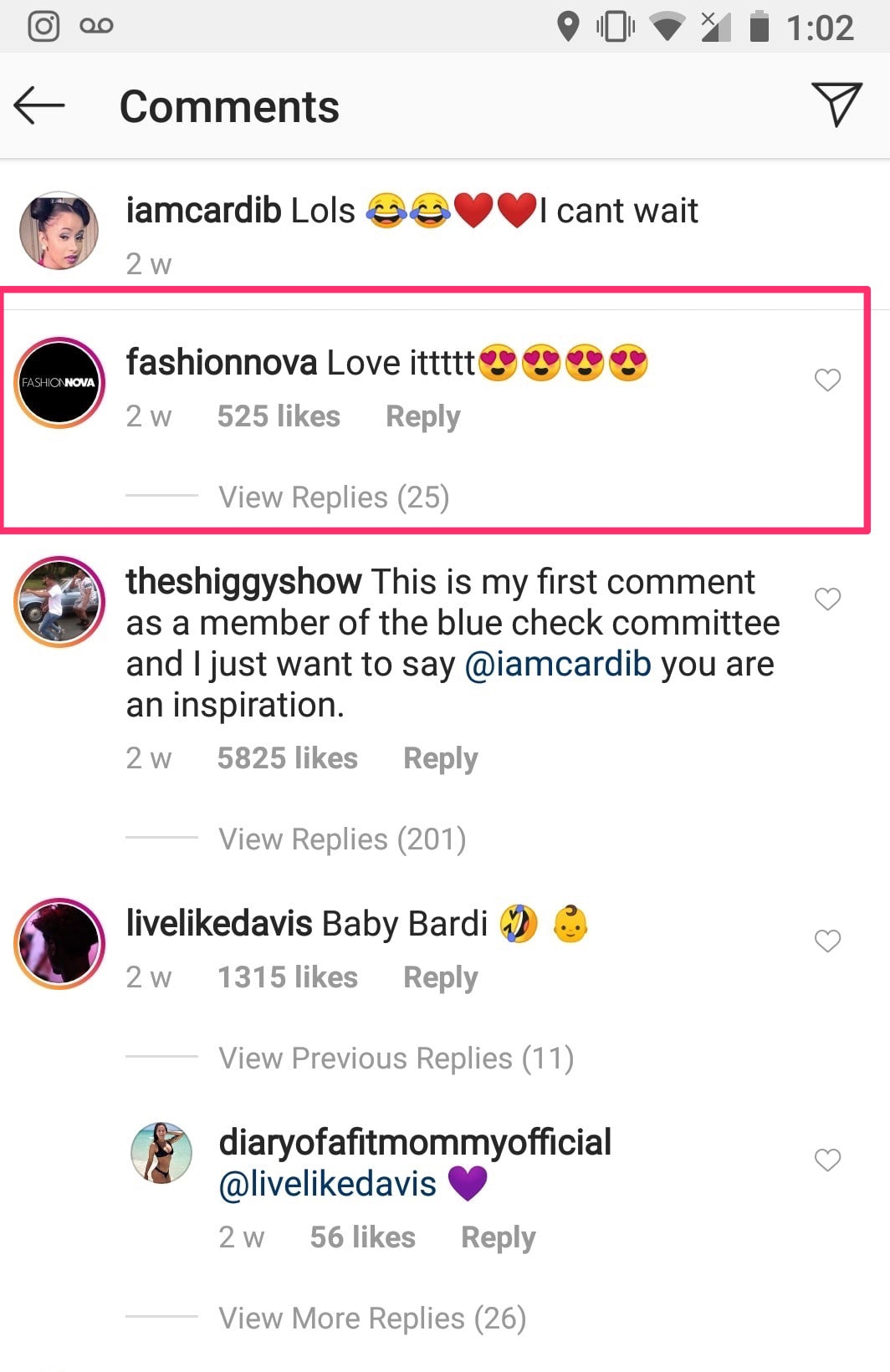 instagram comments