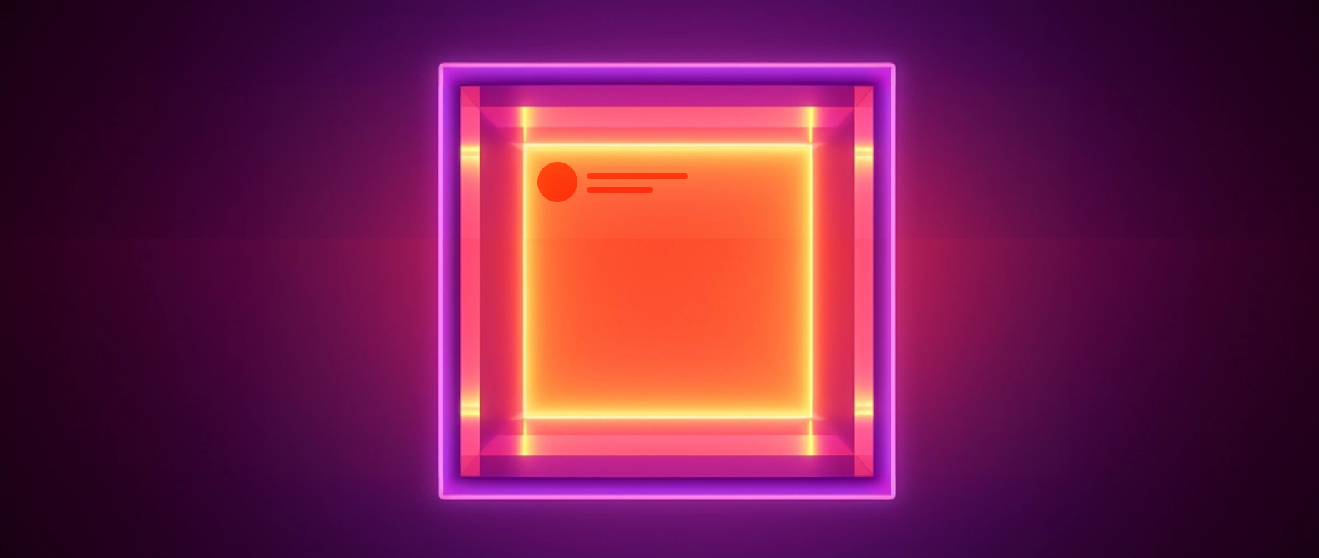 image of pink and orange box representing an instagram ad