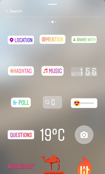 Instagram Stickers opzioni