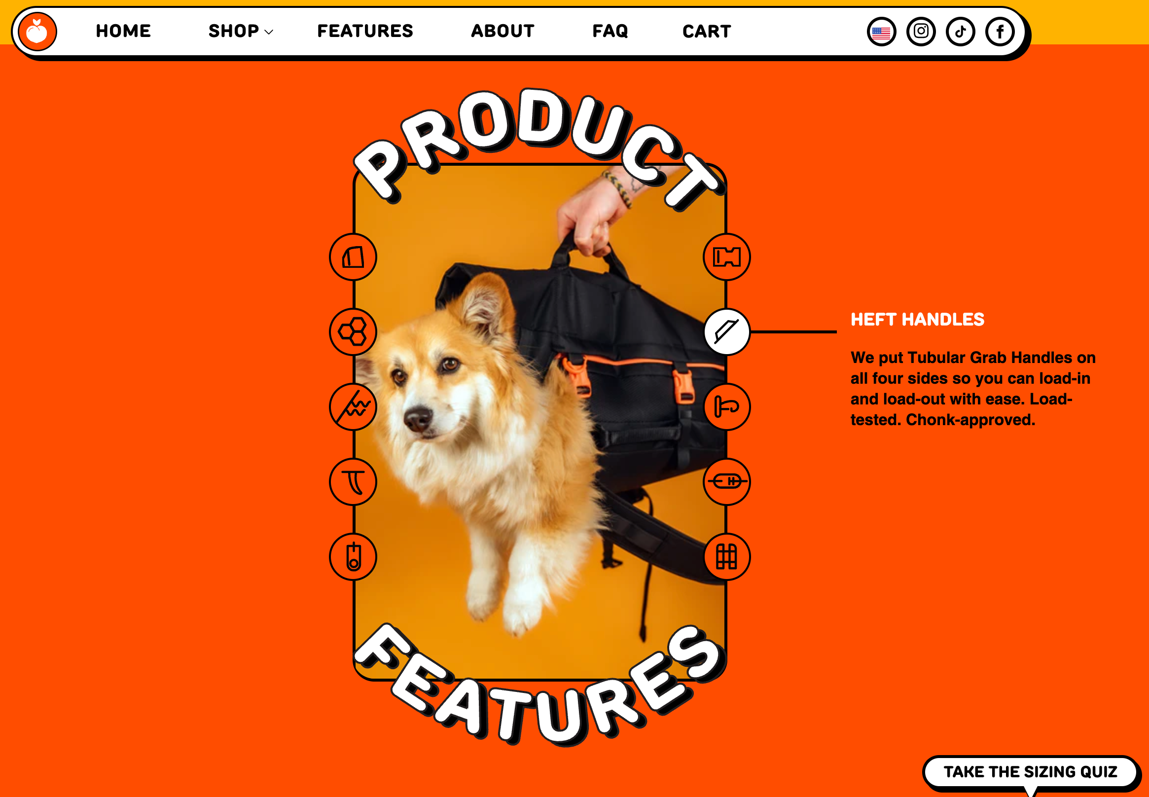 Page from the ecommerce website of Little Chonk brand