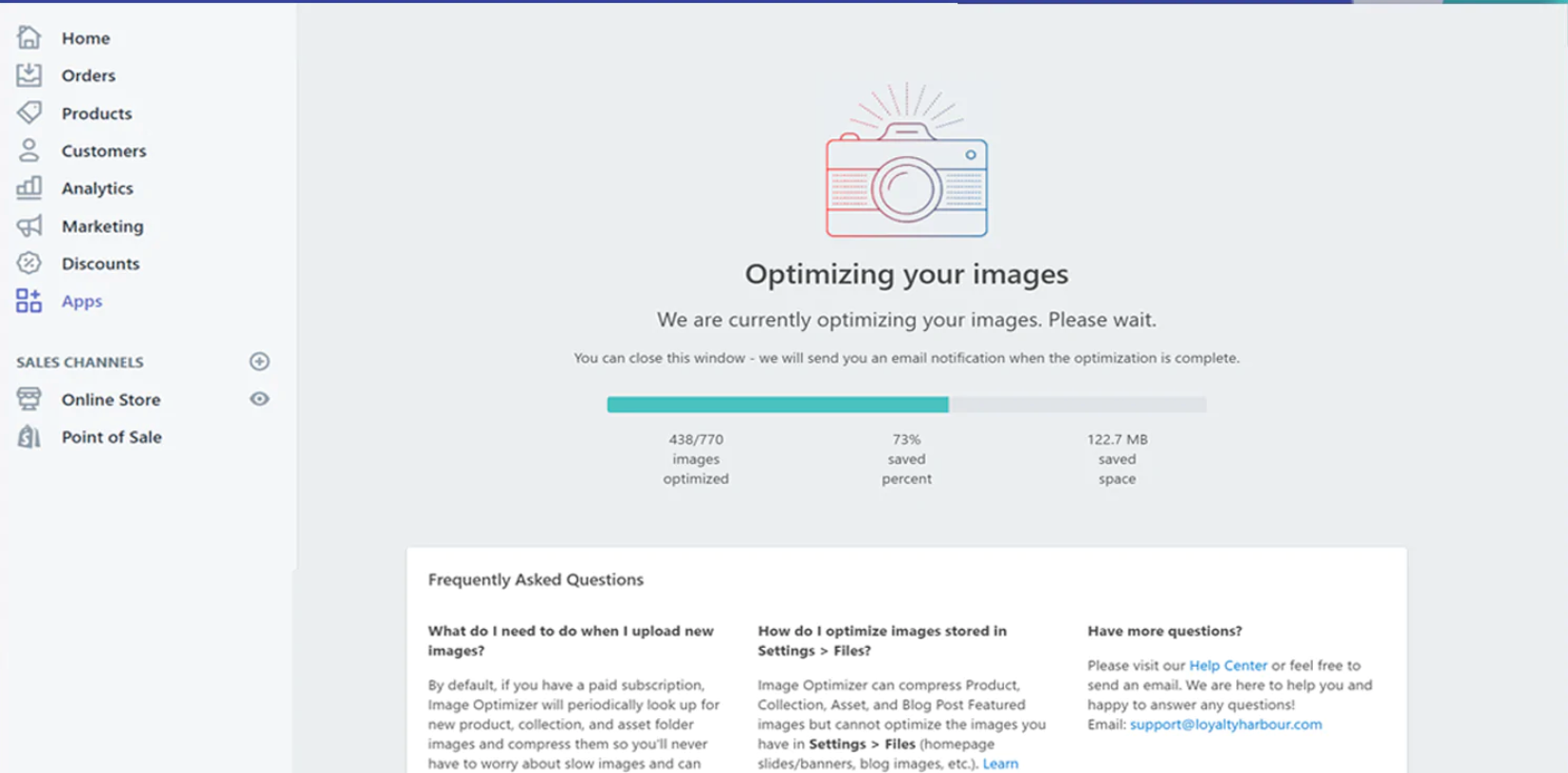 Capture d'écran promotionnelle de l'outil d'optimisation d'images LoyaltyHarbour.