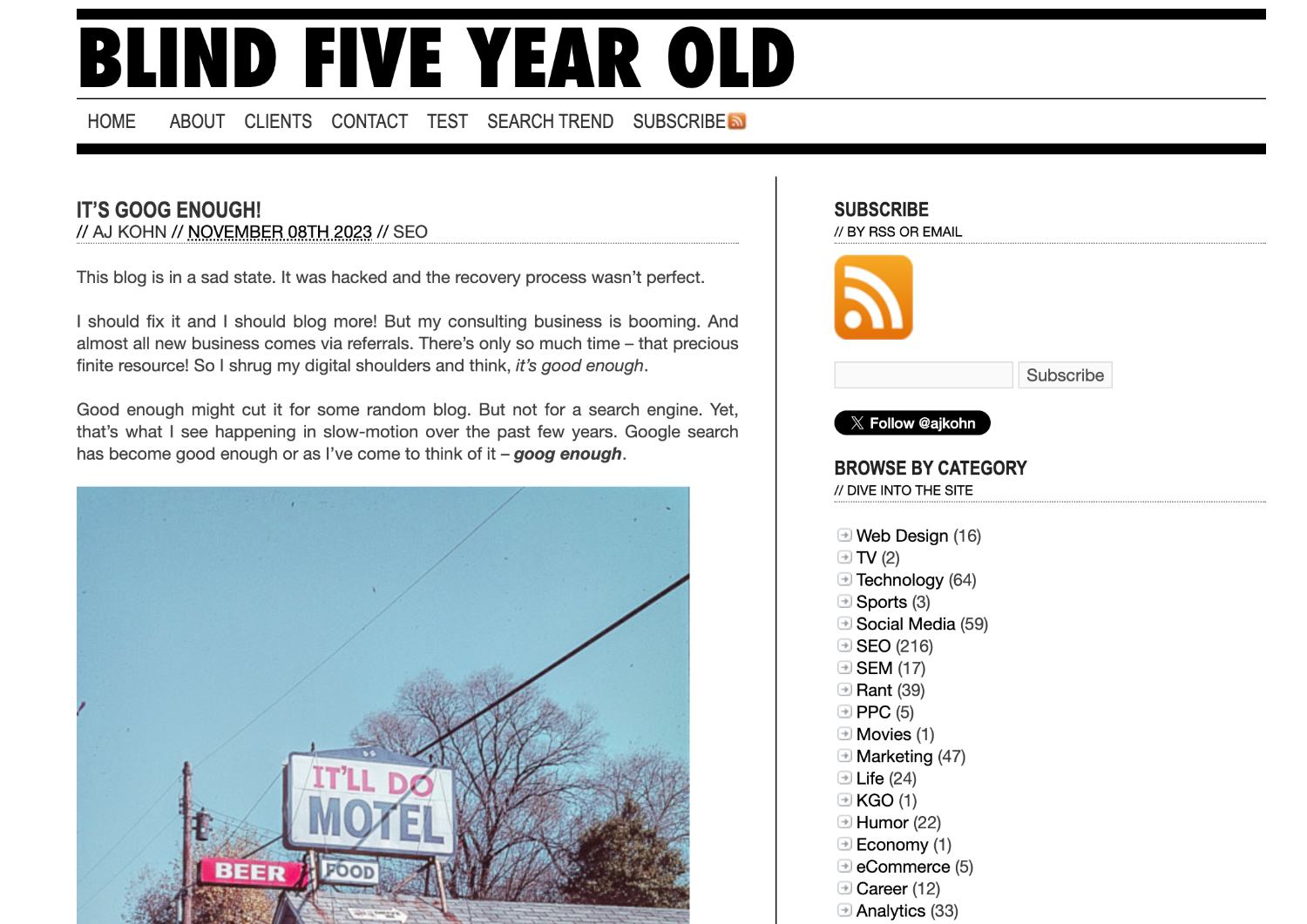 Marketing article by online publication Blind Five Year Old