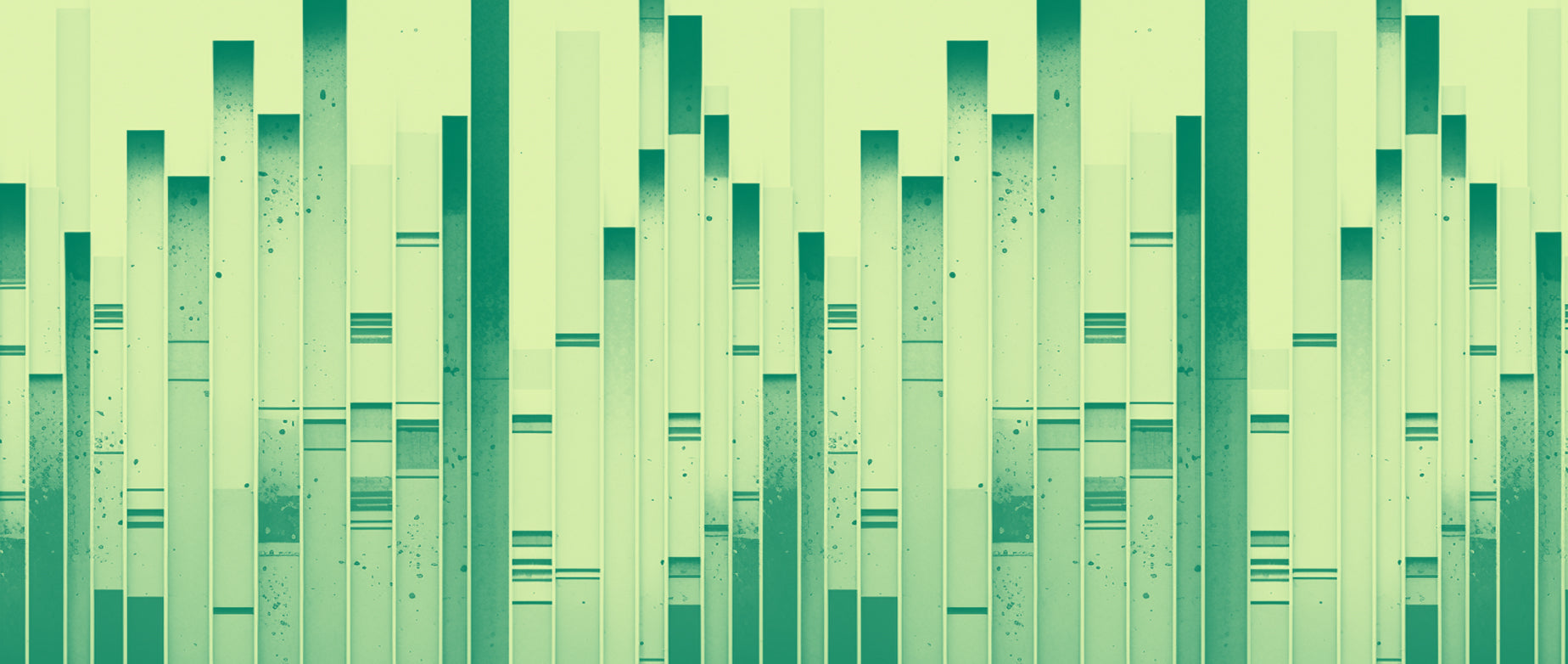 Abstract illustration of green geometric shapes and bars