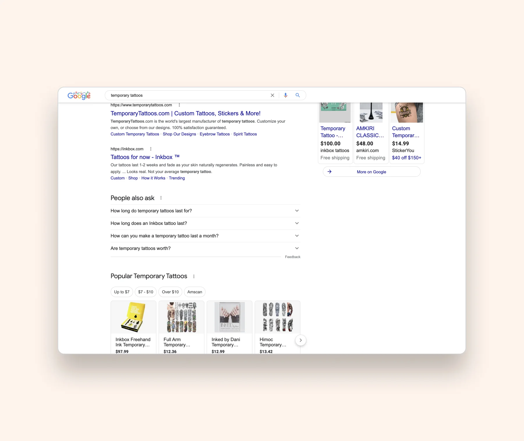 meta description example in SERP