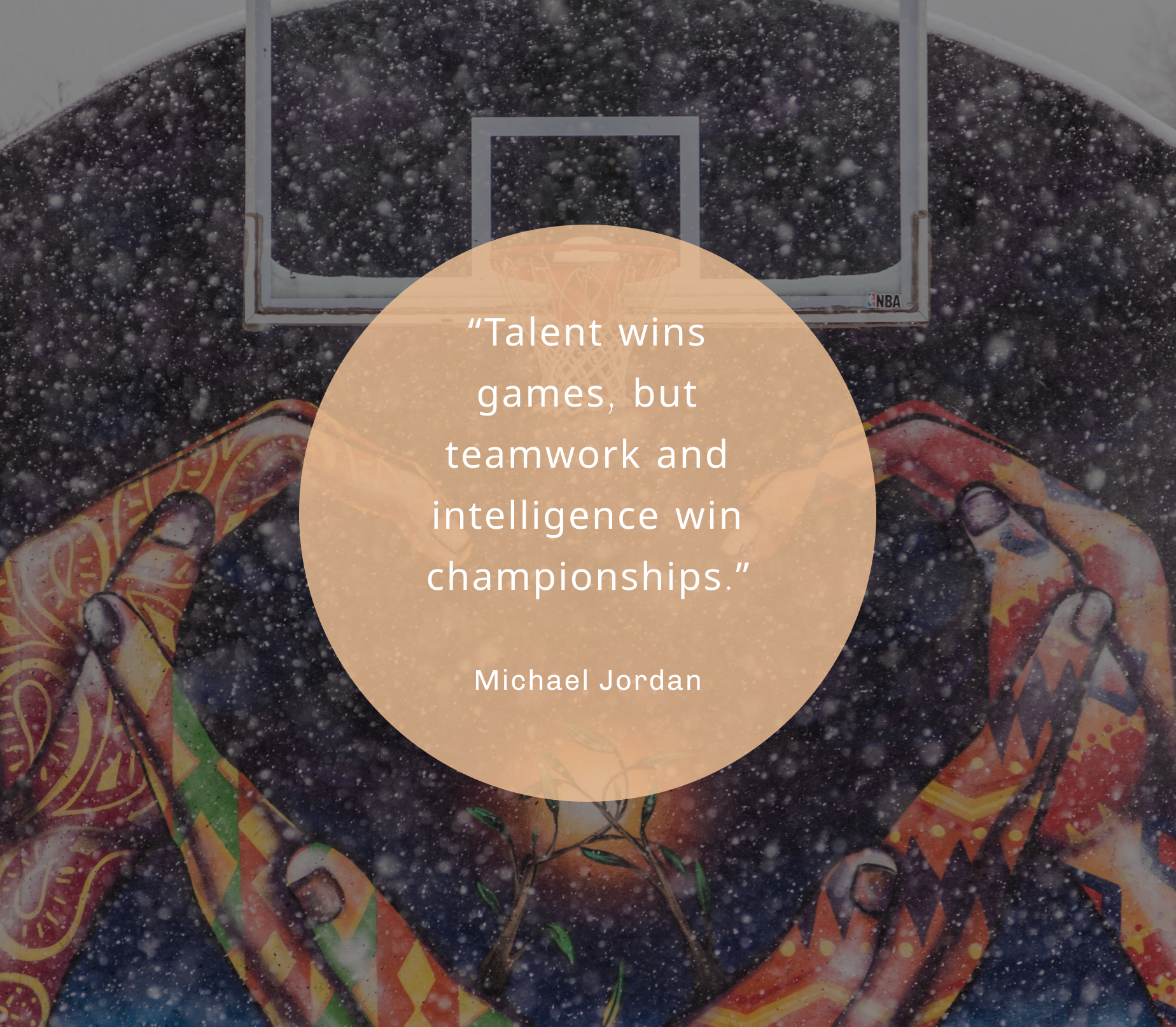 “才华可以赢得比赛，但团队合作和智慧才能赢得冠军。”——迈克尔·乔丹