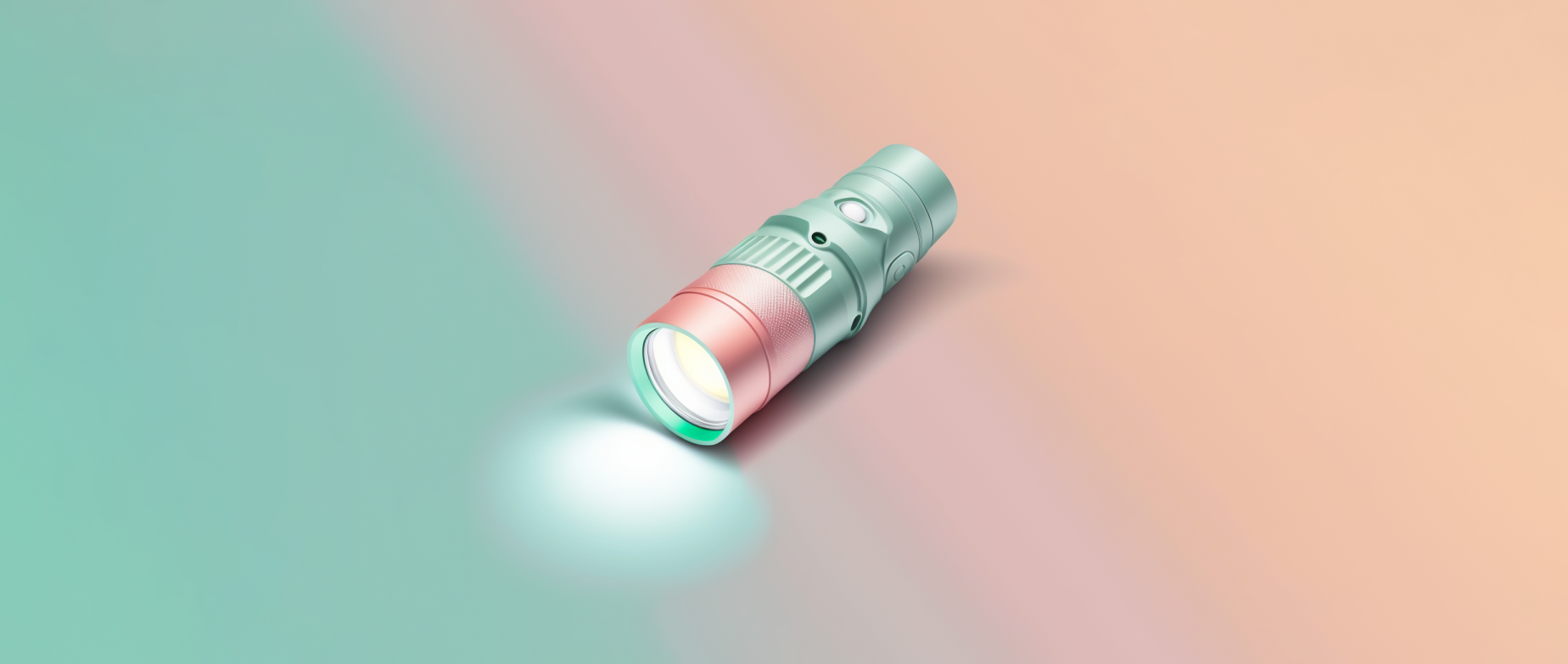three-dimensional pink and green flashlight