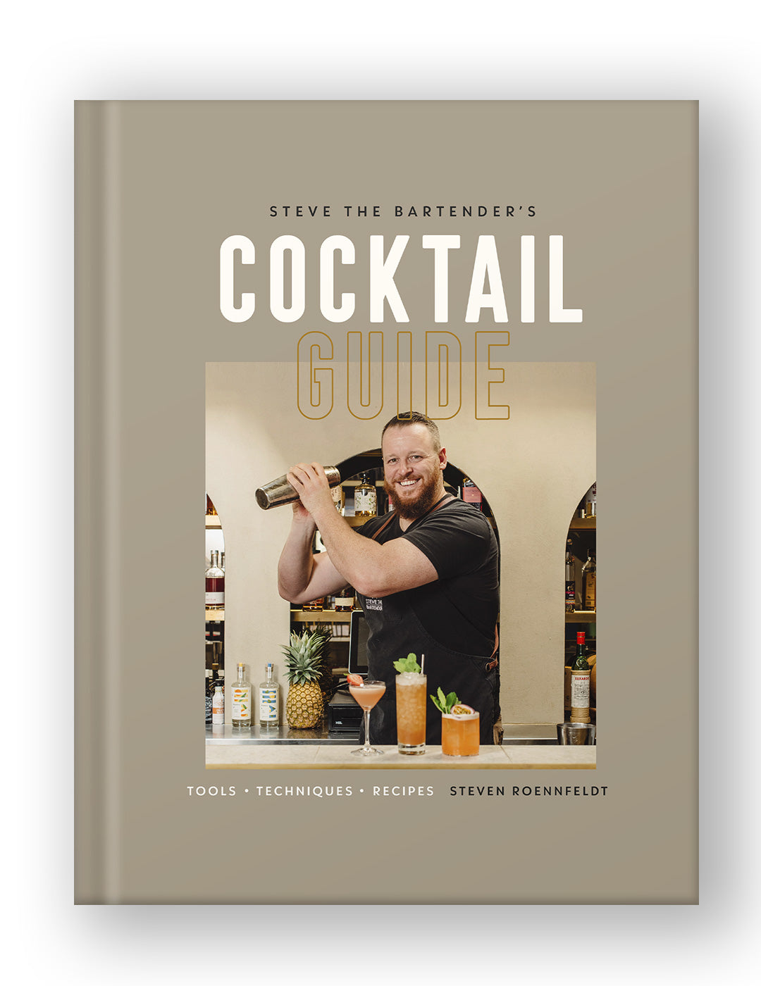 Steve The Bartender’s Cocktail Guide book cover. Photographed by Meaghan Coles Photography. 
