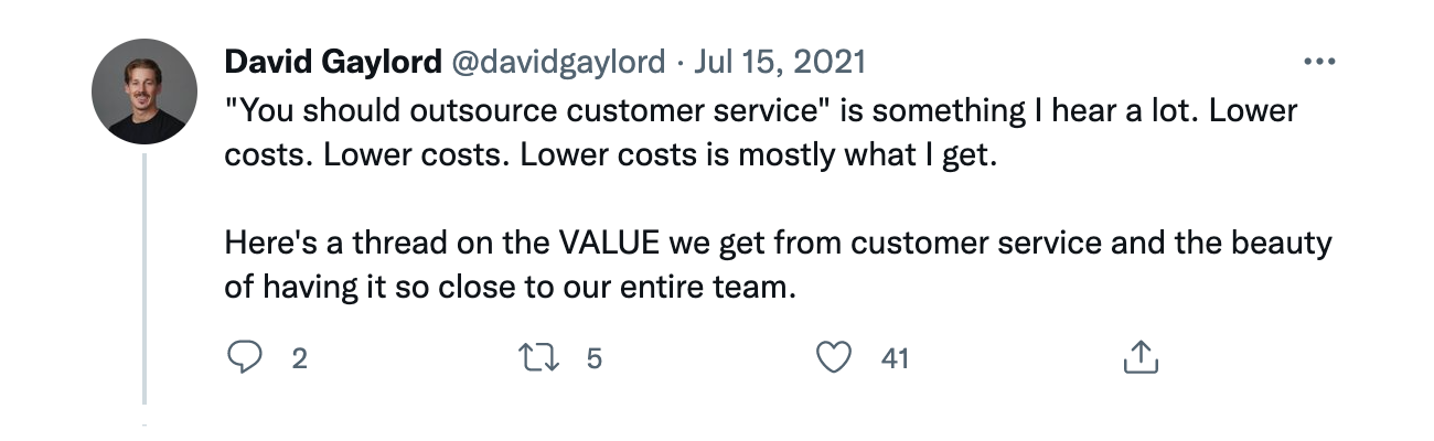 Screengrab of a tweet by David Gaylord