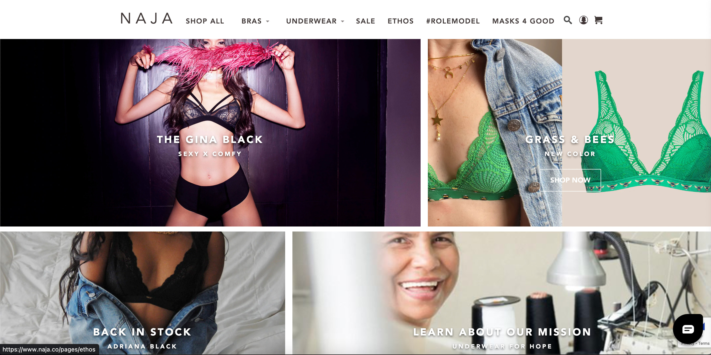 Naja underwear: websites to inspire entrepreneurs