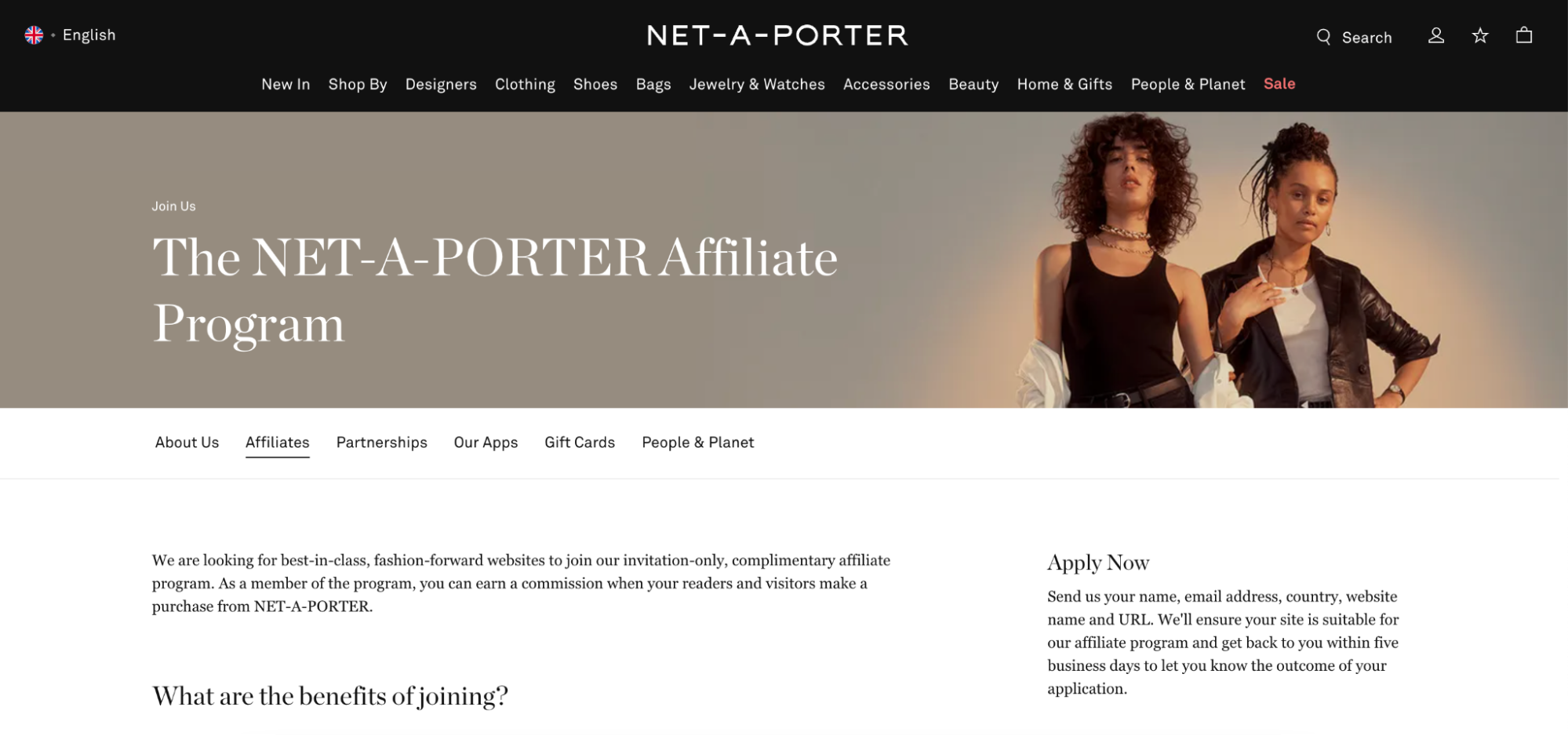 NET-A-PORTER’s affiliate program is exclusive and pays up to 6% commission.