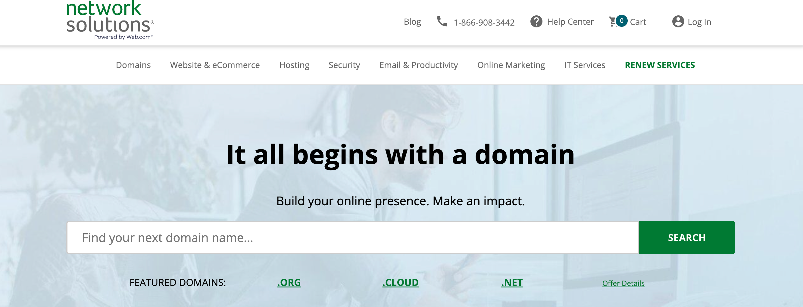 network solutions homepage