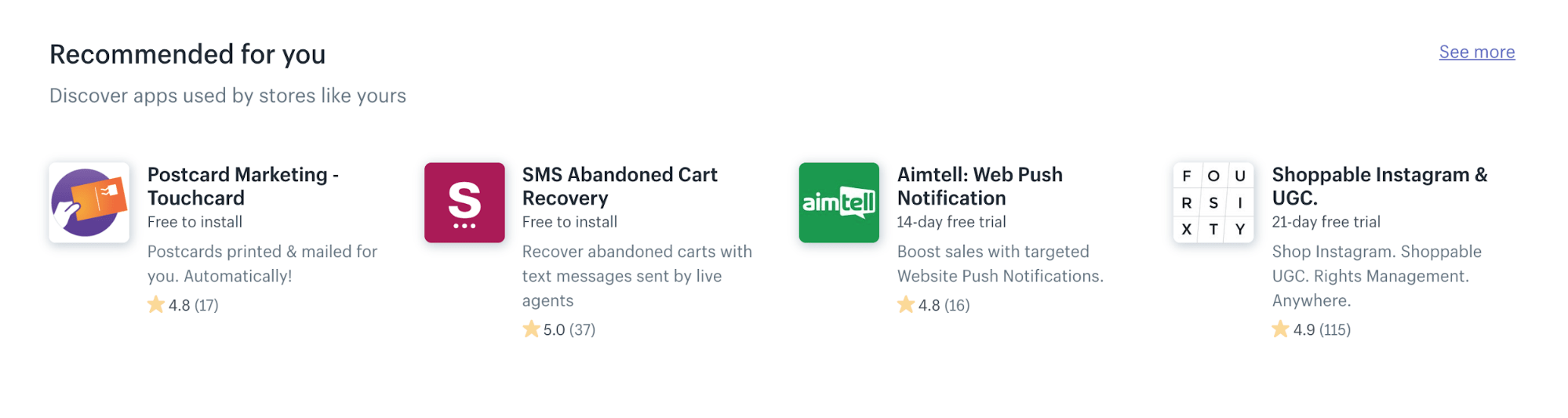 smarter app recommendations in the shopify app store