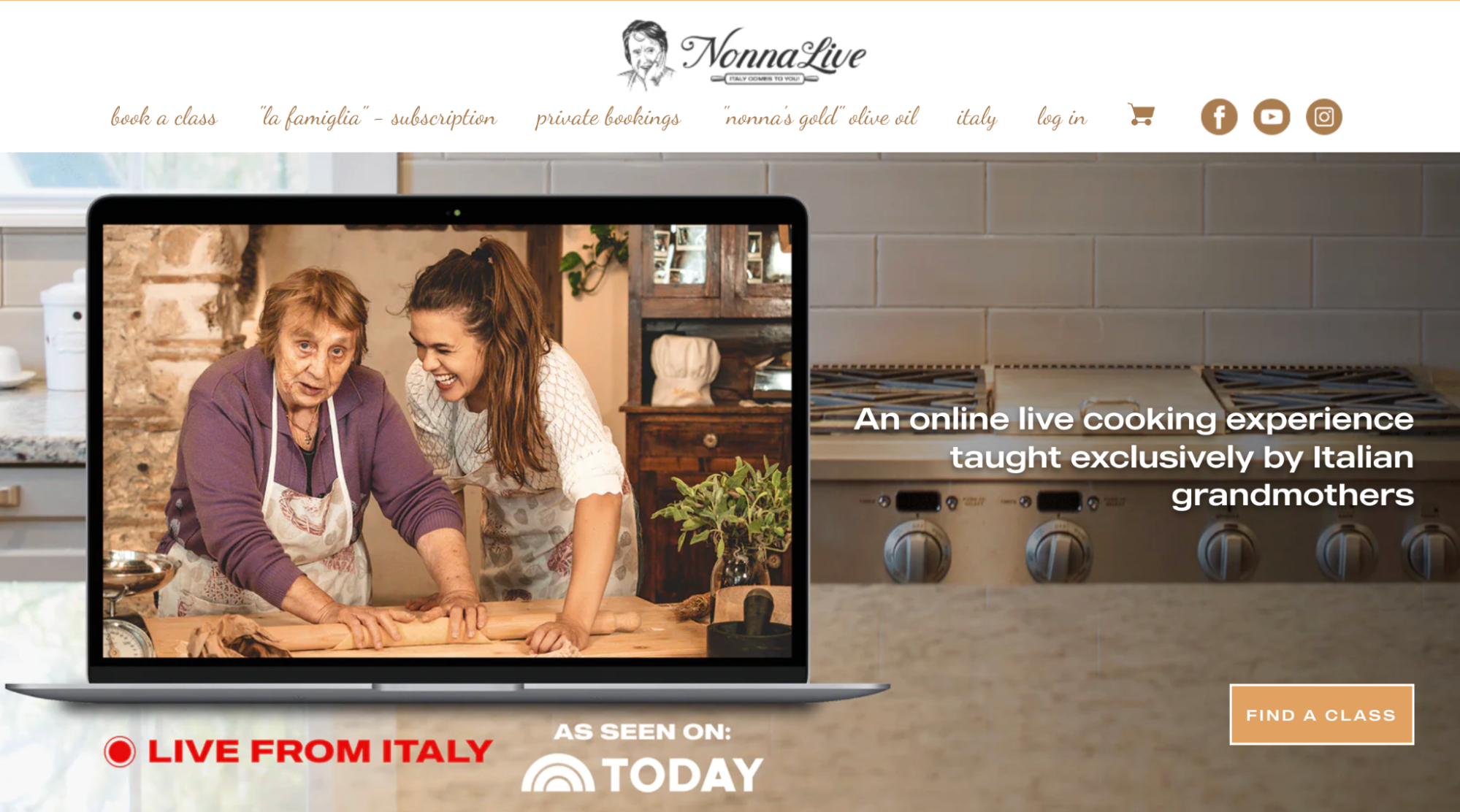 Nonna Live homepage