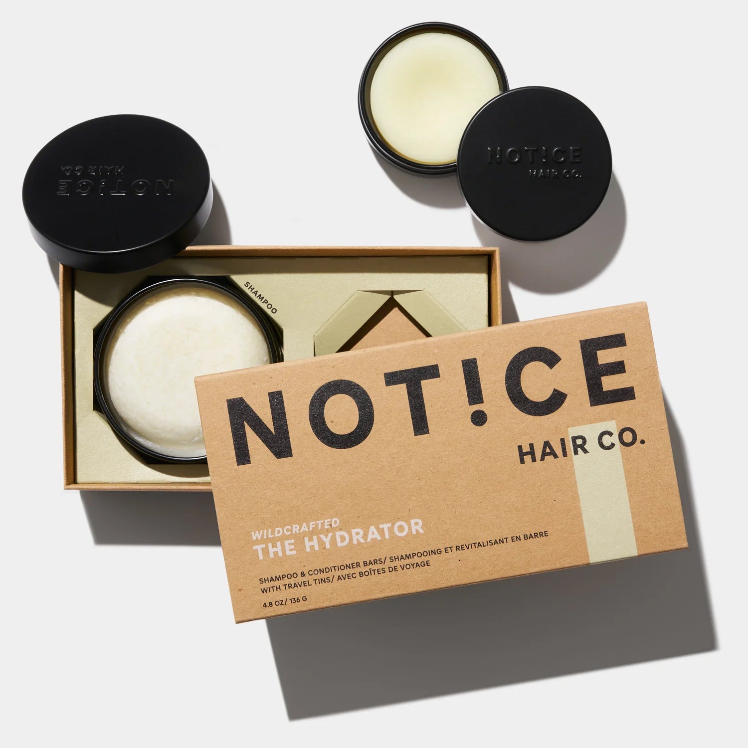 Sustainable packaging example from brand Notice Hair Co.