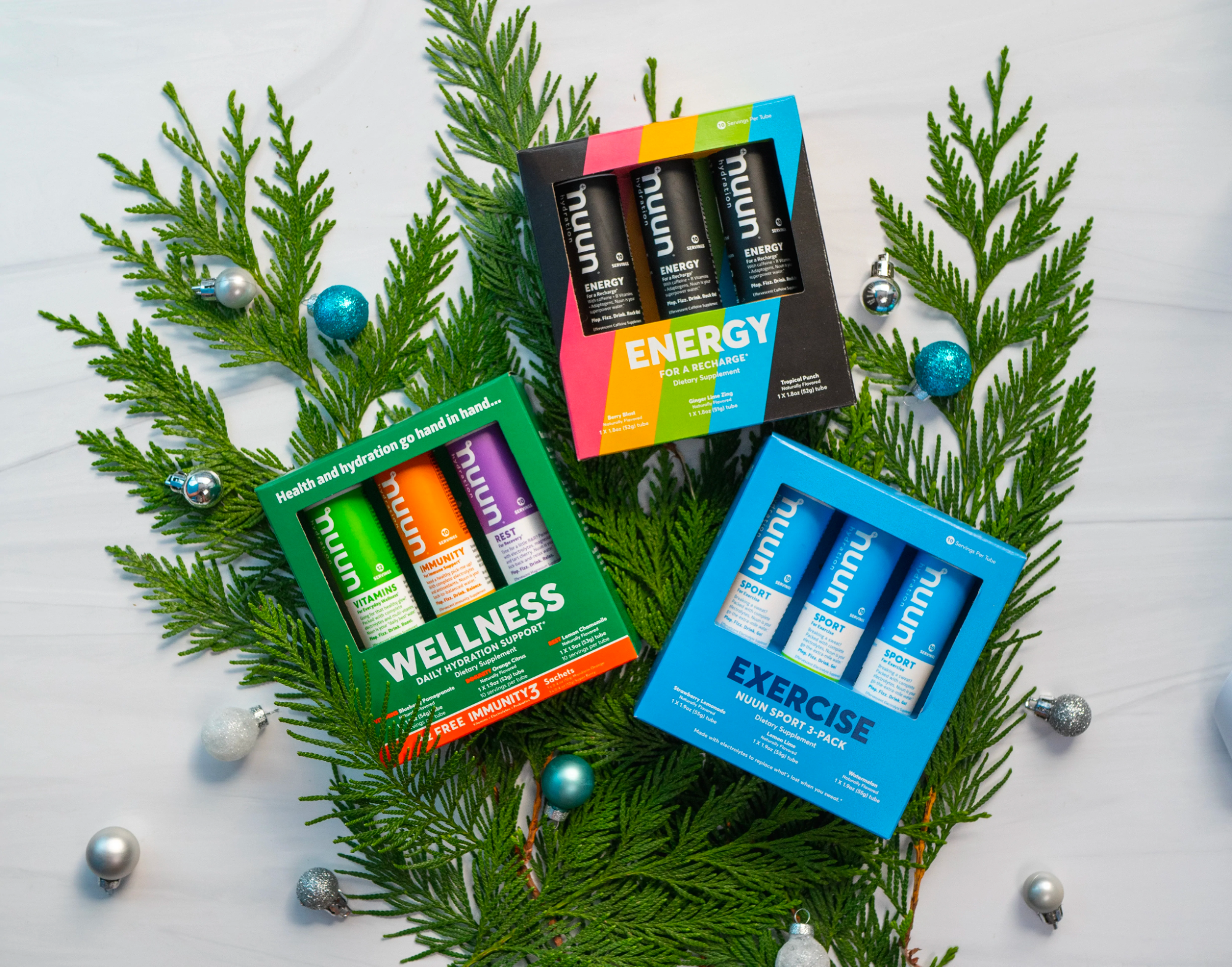 A holiday-themed product image from Nuun