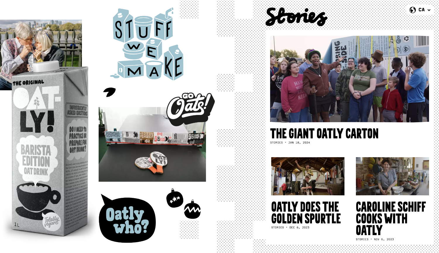 An ecommerce page from Oatly brand's website