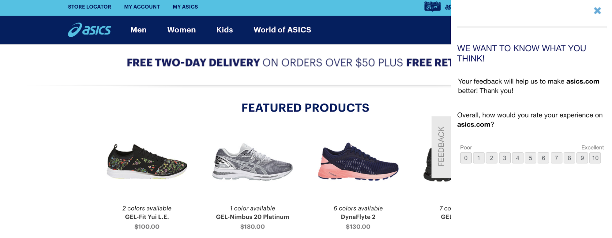 Asics on-site survey