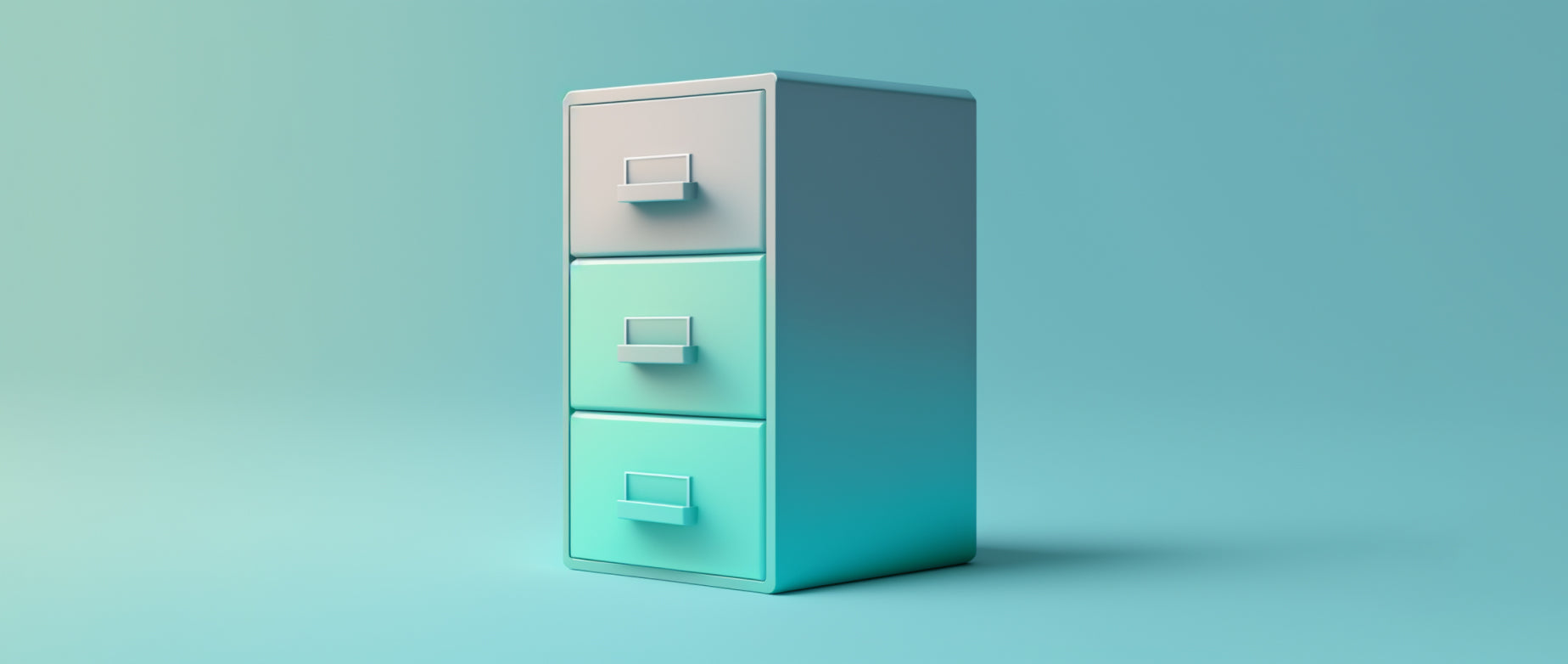 three stacked drawers against a teal background: operating model
