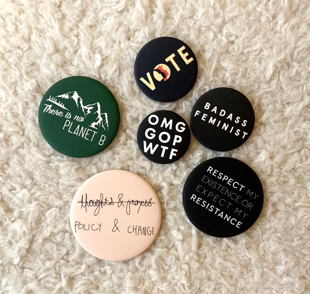 The Outrage activist pin collection