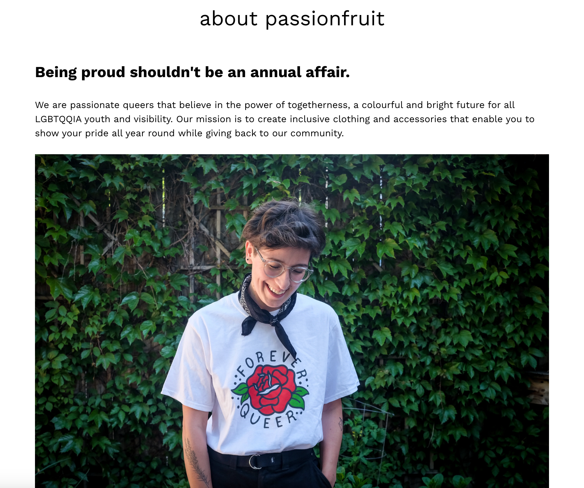 An example of Passionfruit’s mission statement.