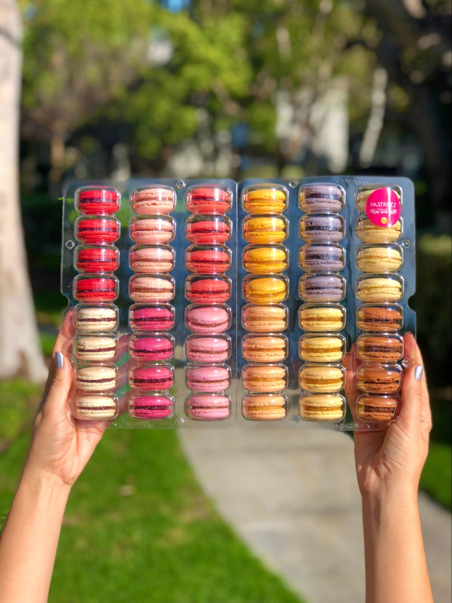 A box of 48 macaroons made by Pastreez.