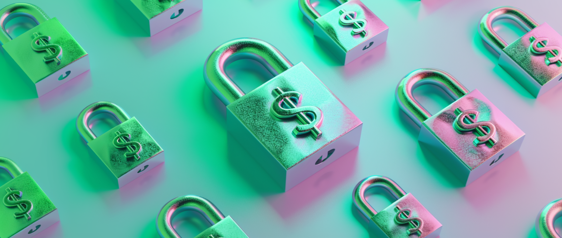 padlocks with money symbols representing payment security
