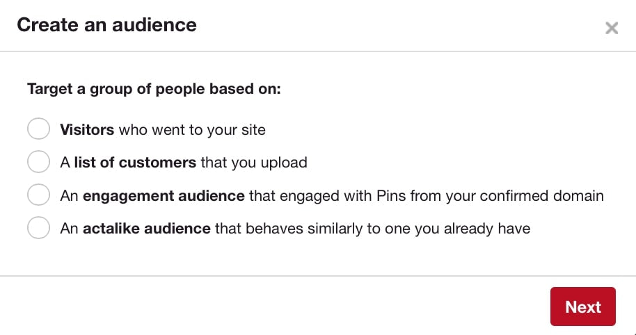 create a pinterest audience