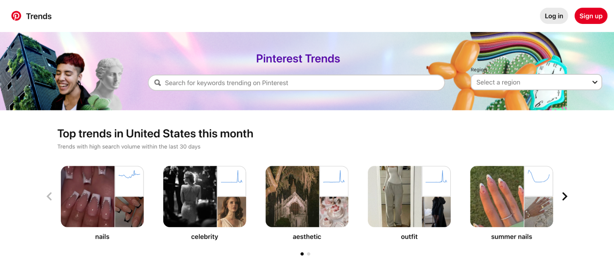 Pinterest Trends shows fall fashion, nails, and outfit ideas are the most-pinned topics in the past 30 days.