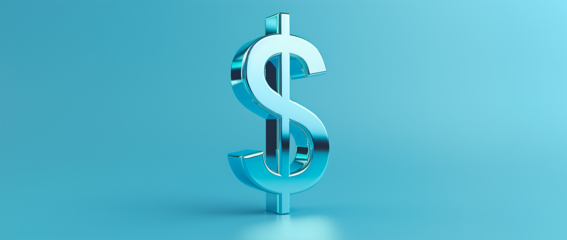 A blue 3D US dollar sign on a blue background.