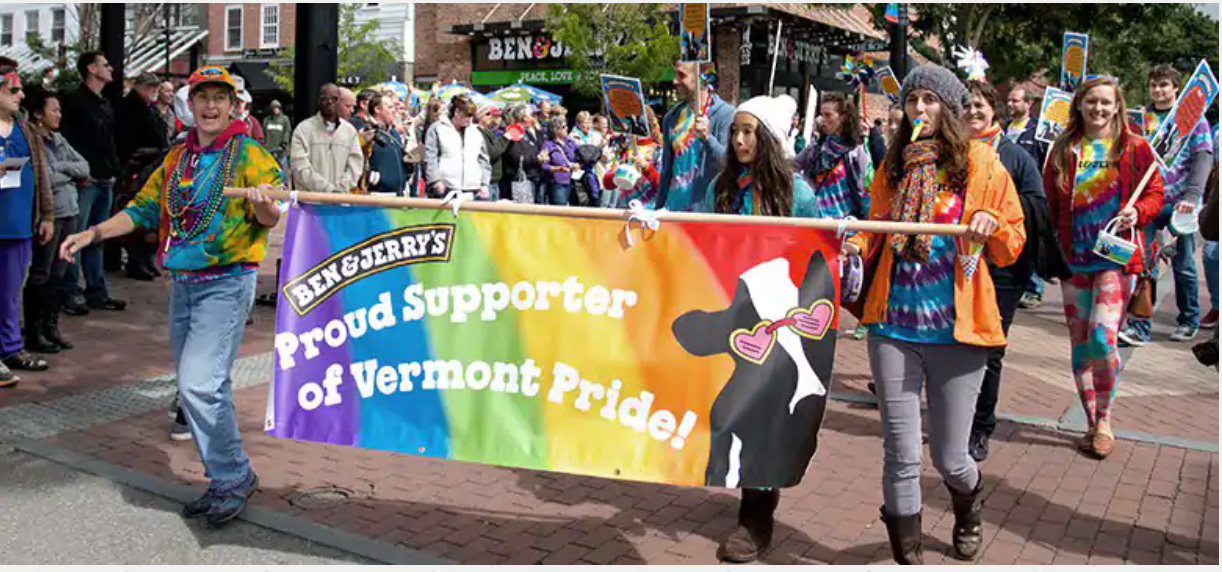 ben and jerrys marching at pride parade