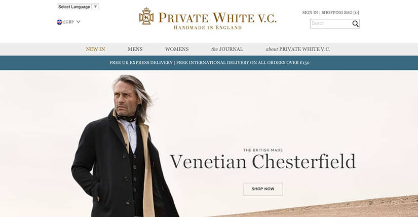 Private White VC clothing