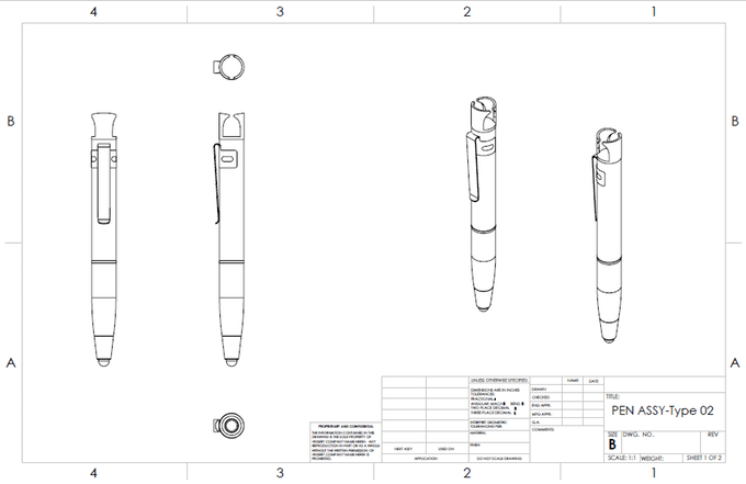 Un rendering 3D per la penna Trifecto Infinity