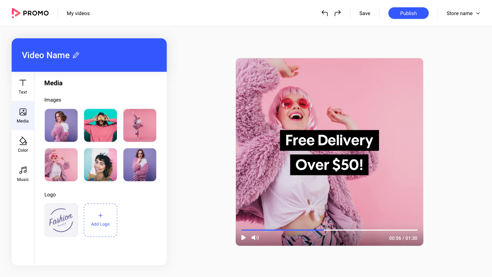 Demo of Promo Video Maker app for Shopify stores
