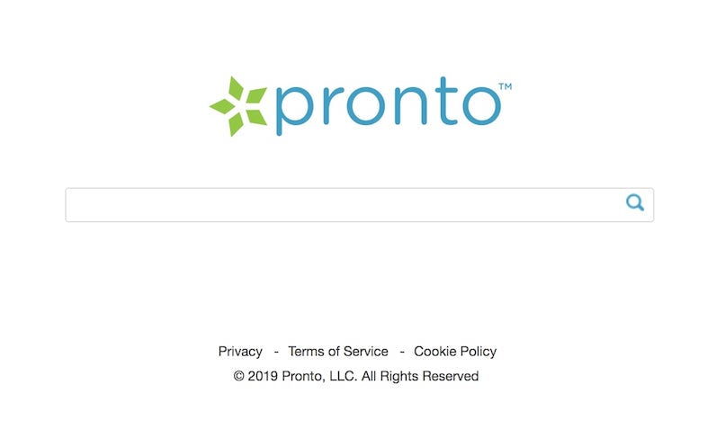 Pronto logo and screenshot