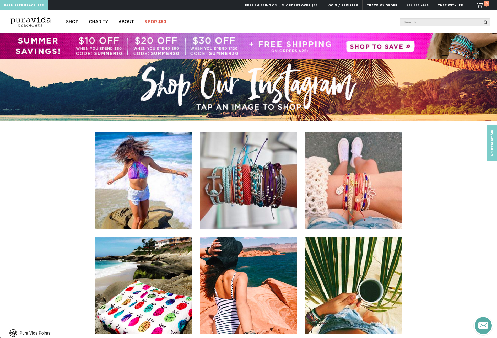 pura vida bracelets shoppable instagram