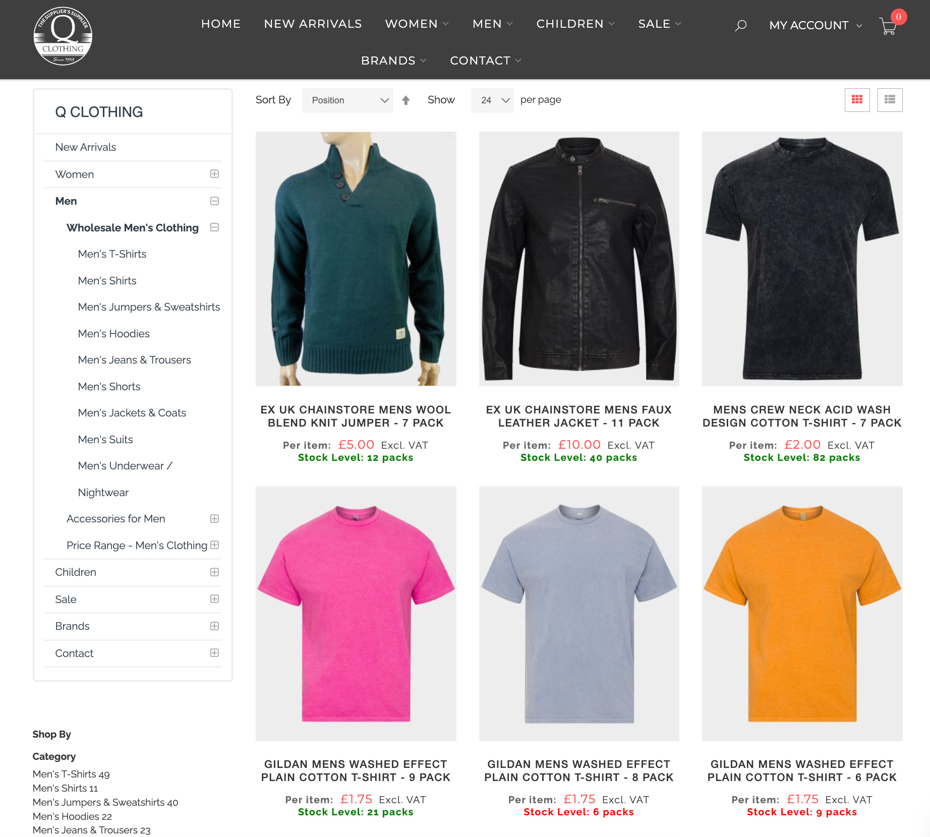 Image of Q Clothing results for men’s clothing