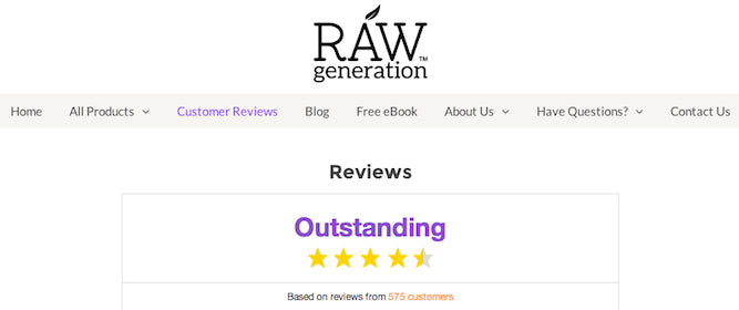 Here’s an example of a store that integrates product reviews: