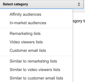 Choose remarketing lists from the drop-down menu and the list you want to target. 